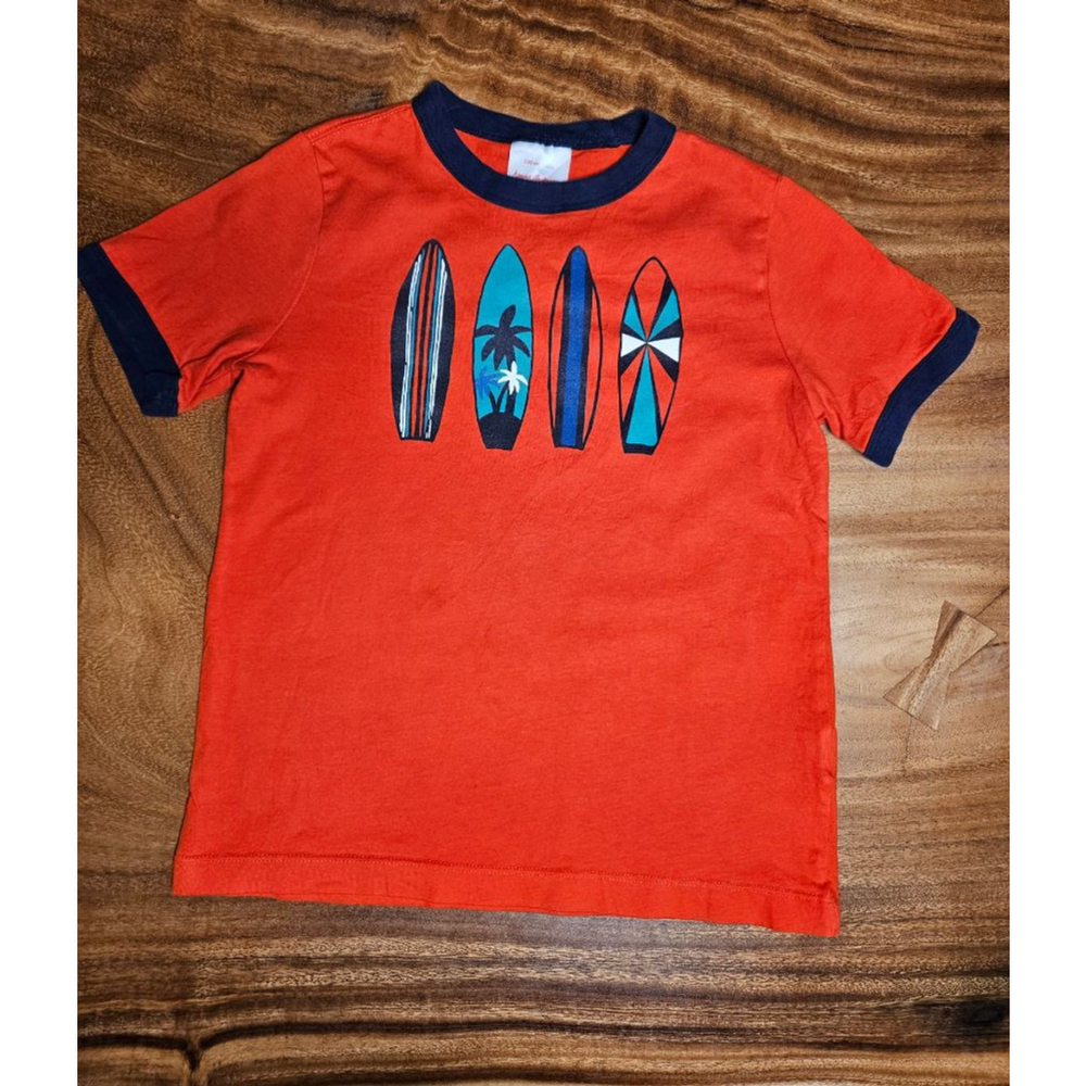 Hanna Andersson Size 8 Short Sleeve Tee Red Blue Surfboards